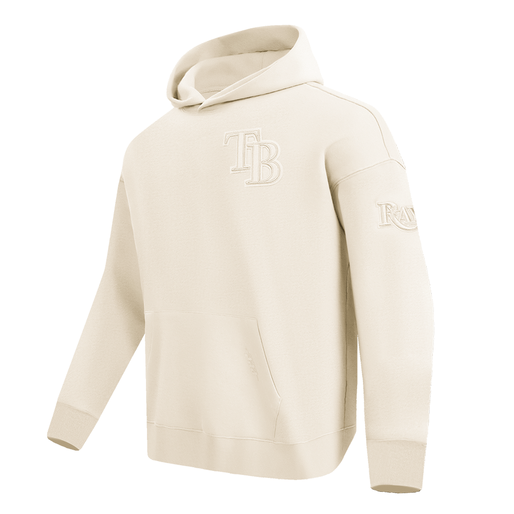 MLB TAMPA BAY RAYS NEUTRAL MEN'S DROP SHOULDER PULLOVER HOODIE (EGGSHELL)