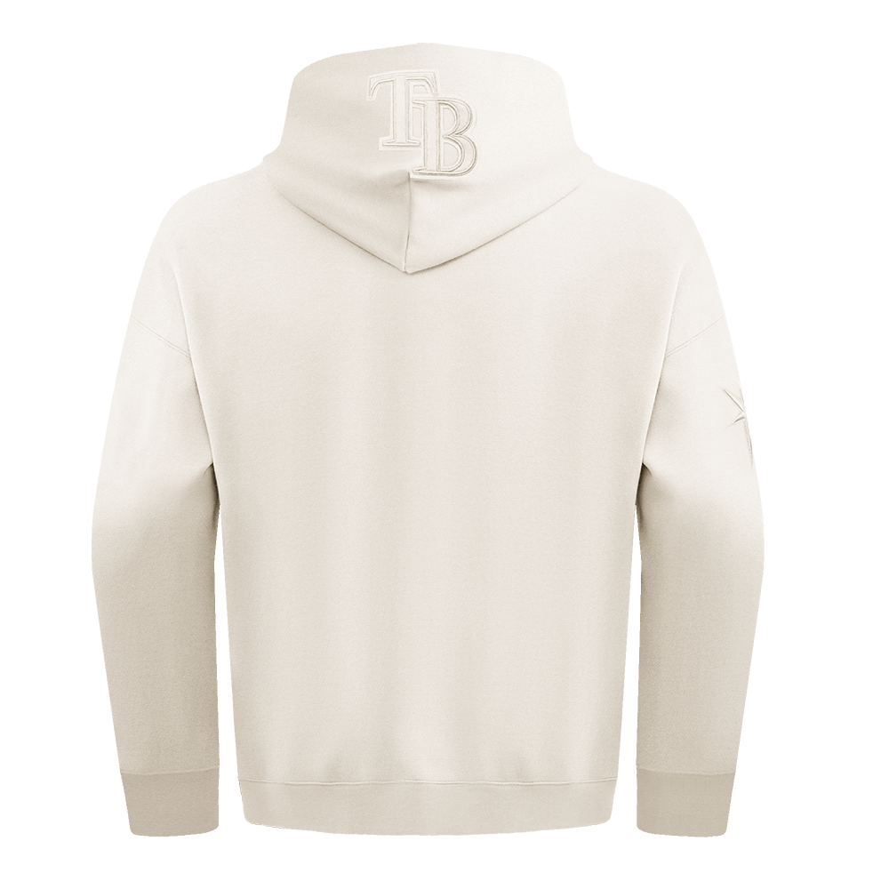 MLB TAMPA BAY RAYS NEUTRAL MEN'S DROP SHOULDER PULLOVER HOODIE (EGGSHELL)