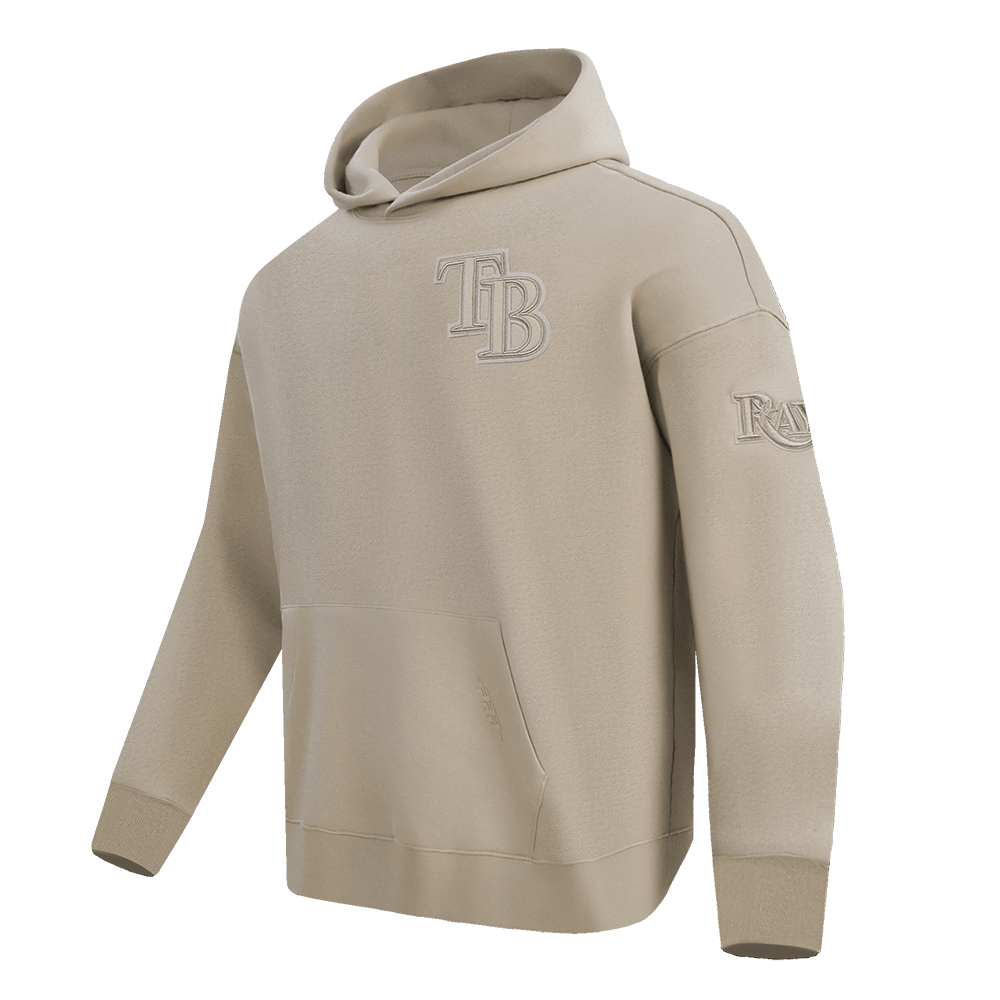 MLB TAMPA BAY RAYS NEUTRAL MEN'S DROP SHOULDER PULLOVER HOODIE (TAUPE)