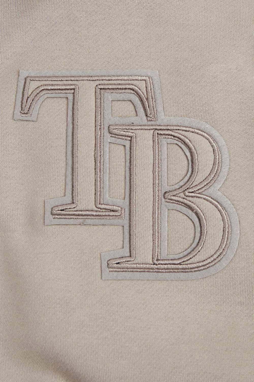 MLB TAMPA BAY RAYS NEUTRAL MEN'S DROP SHOULDER PULLOVER HOODIE (TAUPE)