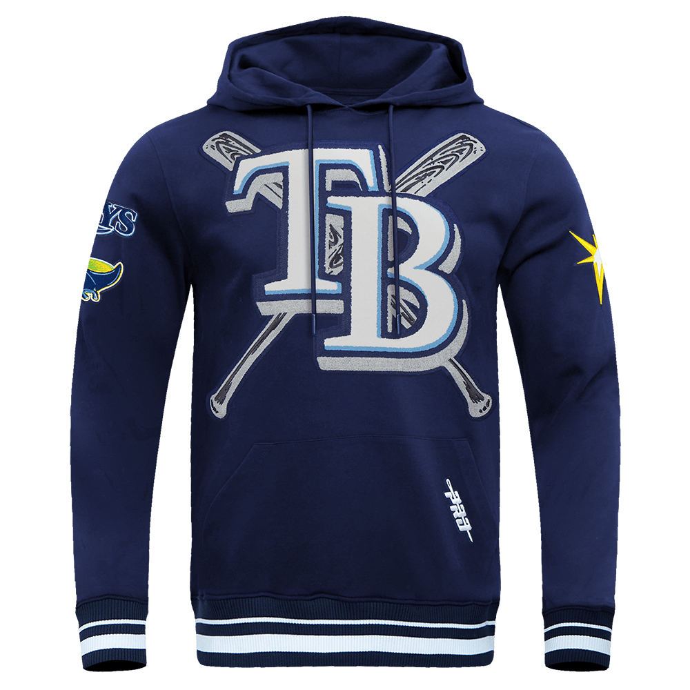 MLB TAMPA BAY RAYS MASHUP MEN'S RIB PULLOVER HOODIE (MIDNIGHT NAVY)