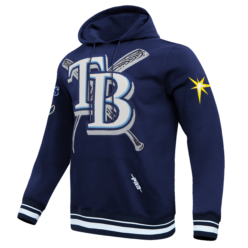 MLB TAMPA BAY RAYS MASHUP MEN'S RIB PULLOVER HOODIE (MIDNIGHT NAVY)