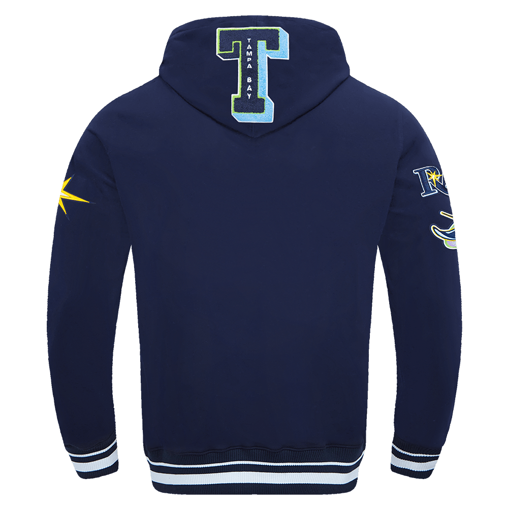 MLB TAMPA BAY RAYS MASHUP MEN'S RIB PULLOVER HOODIE (MIDNIGHT NAVY)