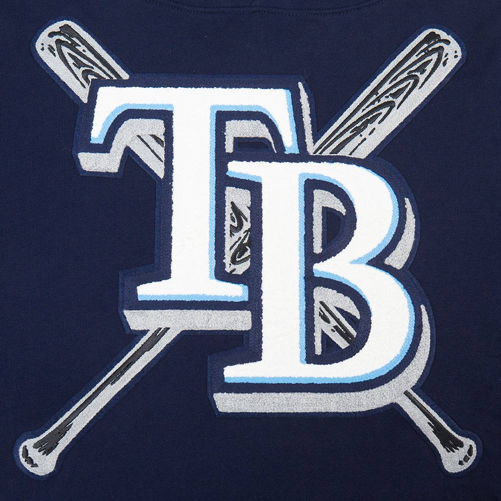 MLB TAMPA BAY RAYS MASHUP MEN'S RIB PULLOVER HOODIE (MIDNIGHT NAVY)