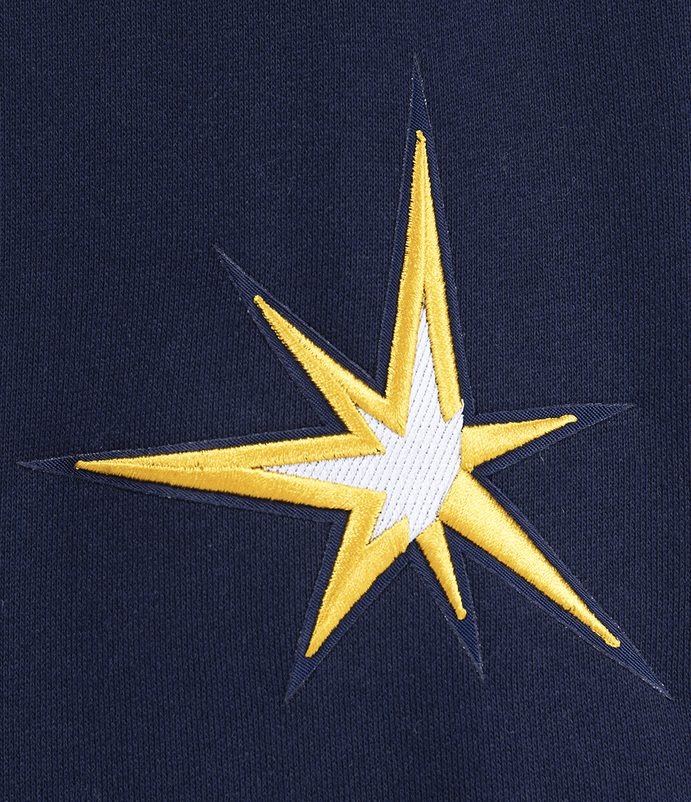 MLB TAMPA BAY RAYS CLASSIC CHENILLE MEN'S PULL OVER HOODIE (MIDNIGHT NAVY)