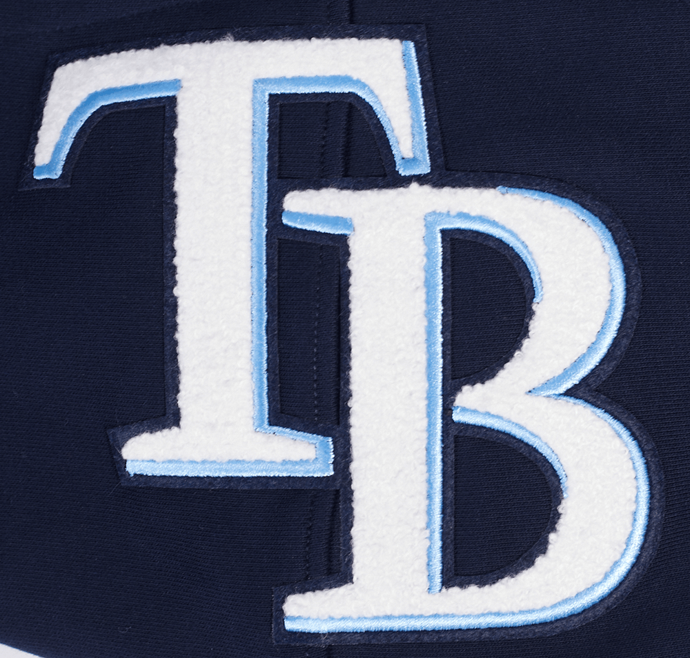 MLB TAMPA BAY RAYS CLASSIC CHENILLE MEN'S PULL OVER HOODIE (MIDNIGHT NAVY)