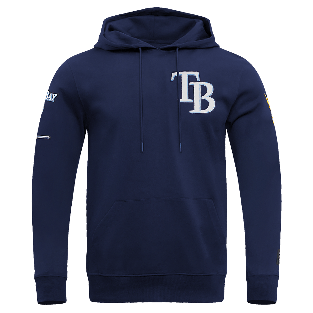 MLB TAMPA BAY RAYS CLASSIC CHENILLE MEN'S PULL OVER HOODIE (MIDNIGHT NAVY)