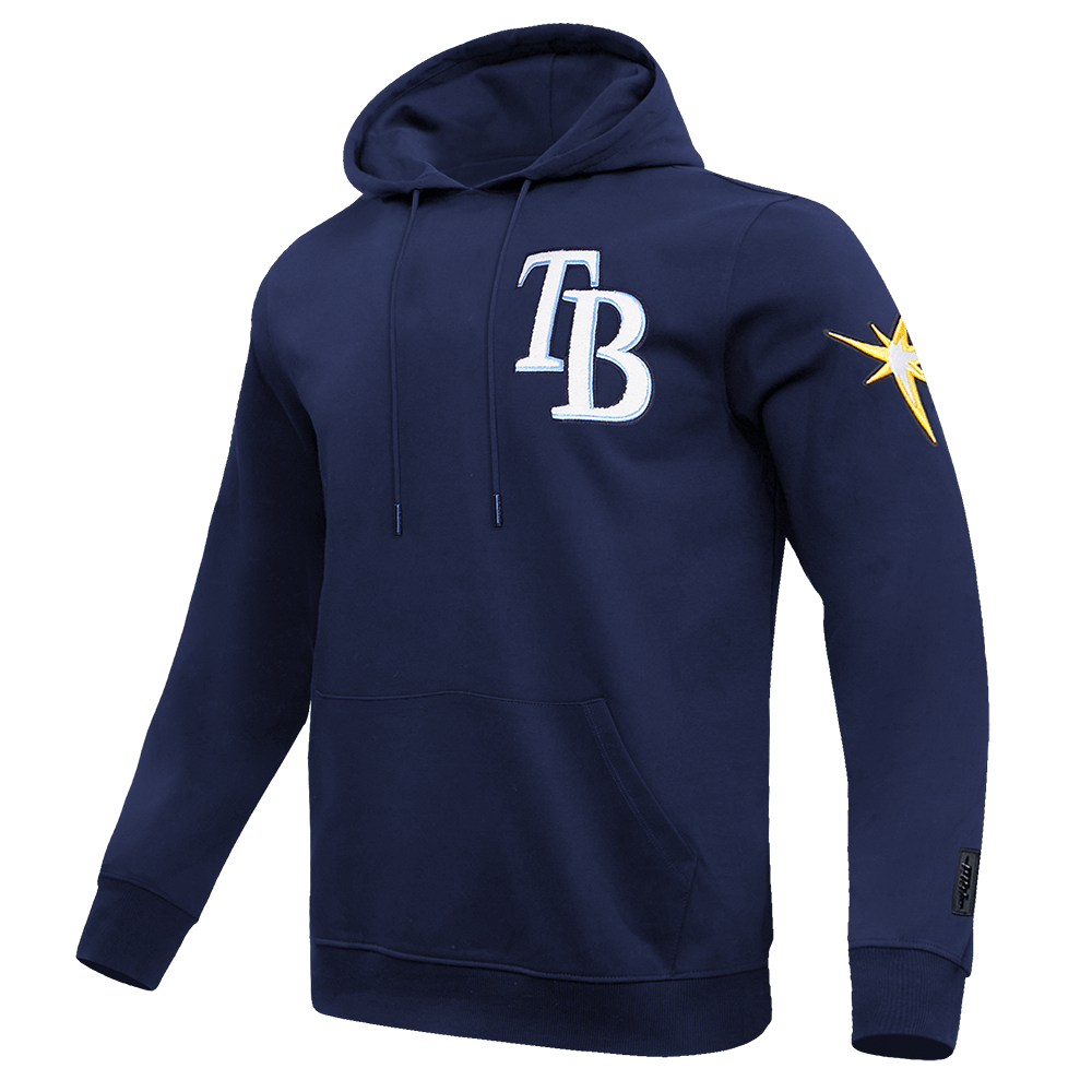 MLB TAMPA BAY RAYS CLASSIC CHENILLE MEN'S PULL OVER HOODIE (MIDNIGHT NAVY)