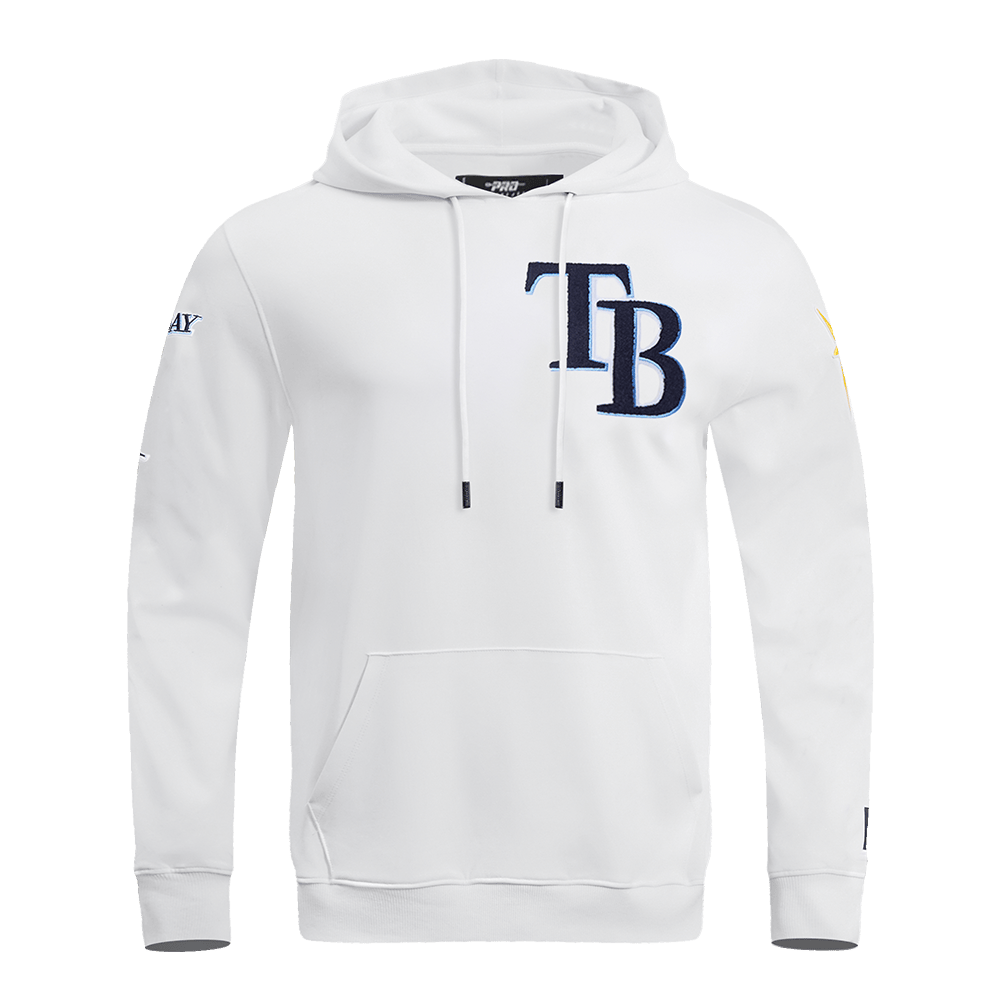 MLB TAMPA BAY RAYS CLASSIC CHENILLE MEN'S PULLOVER HOODIE (WHITE)