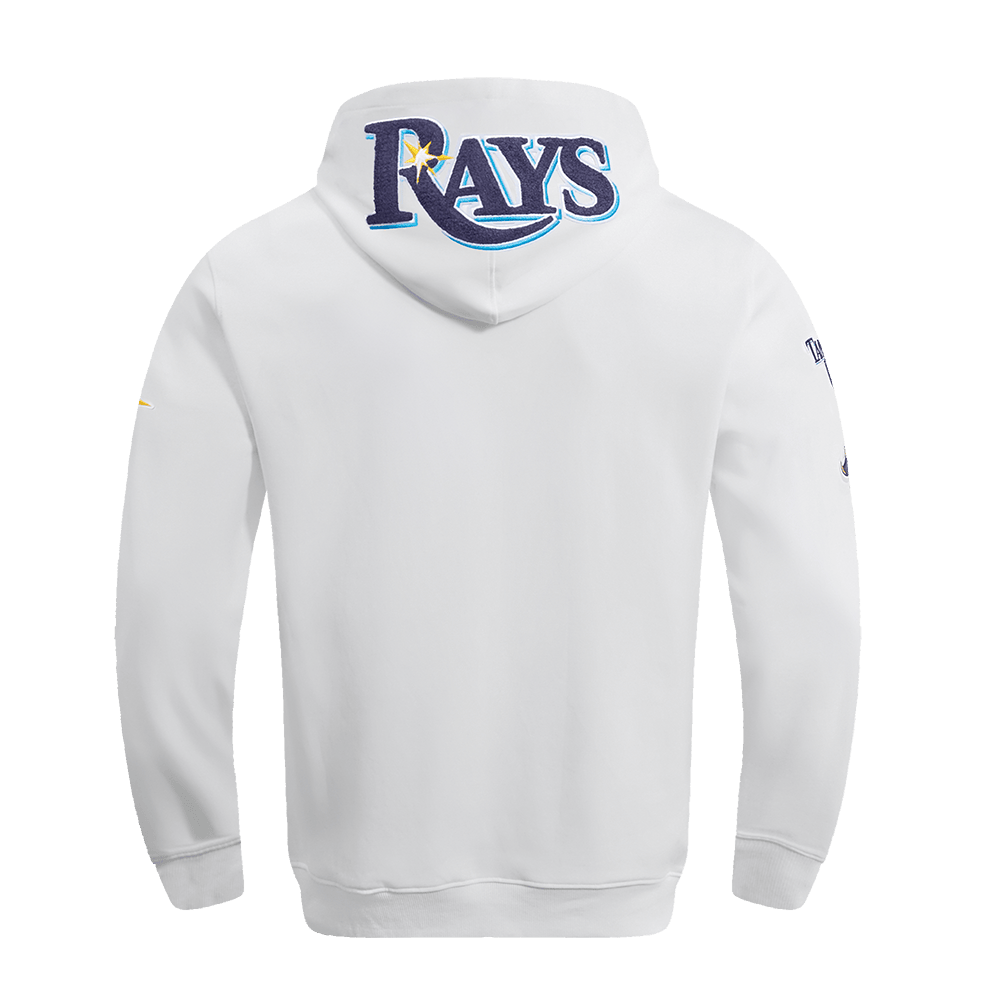 MLB TAMPA BAY RAYS CLASSIC CHENILLE MEN'S PULLOVER HOODIE (WHITE)