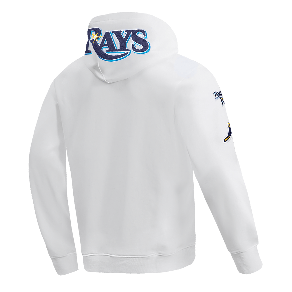 MLB TAMPA BAY RAYS CLASSIC CHENILLE MEN'S PULLOVER HOODIE (WHITE)