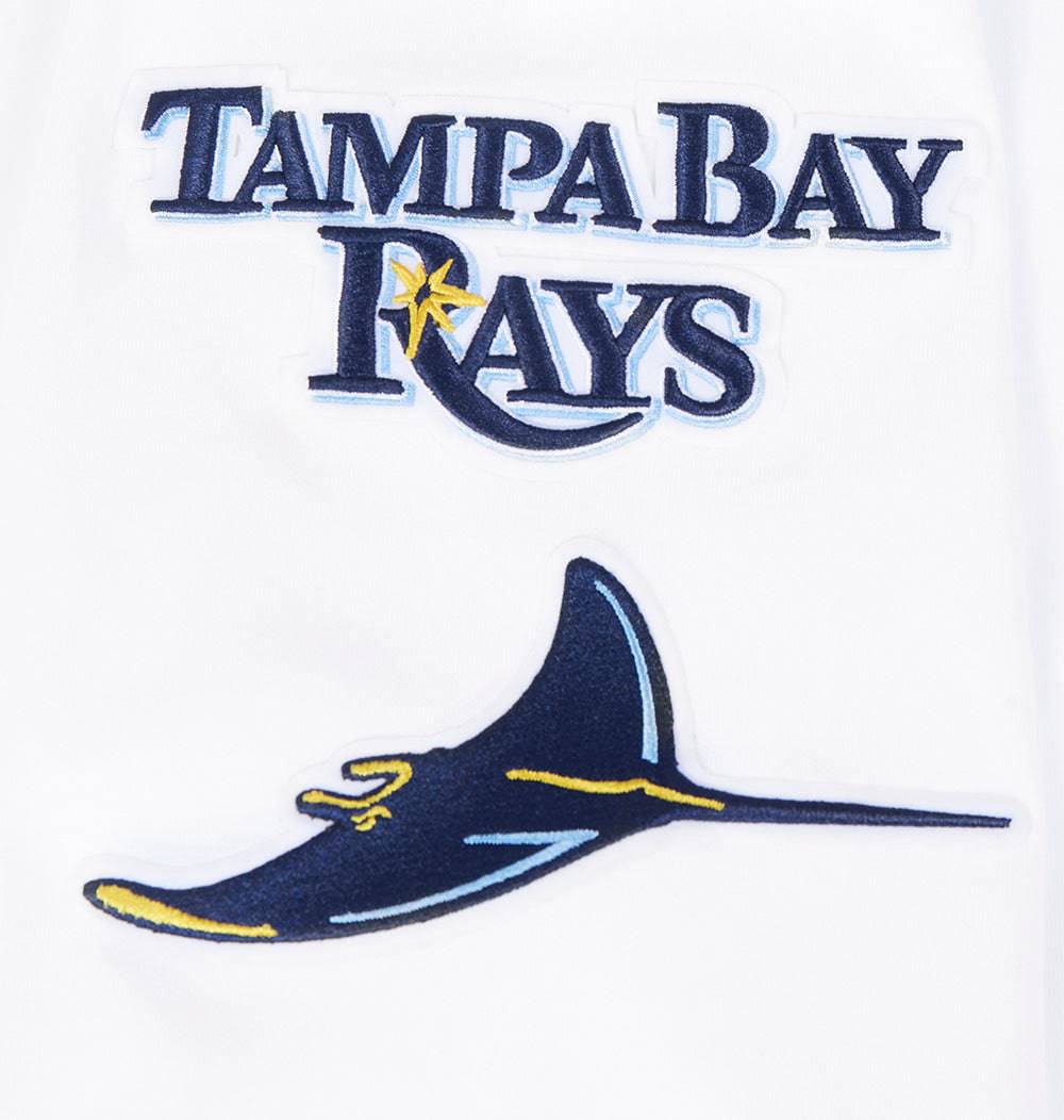 MLB TAMPA BAY RAYS CLASSIC CHENILLE MEN'S FULL ZIP PULLOVER HOODIE (WHITE)