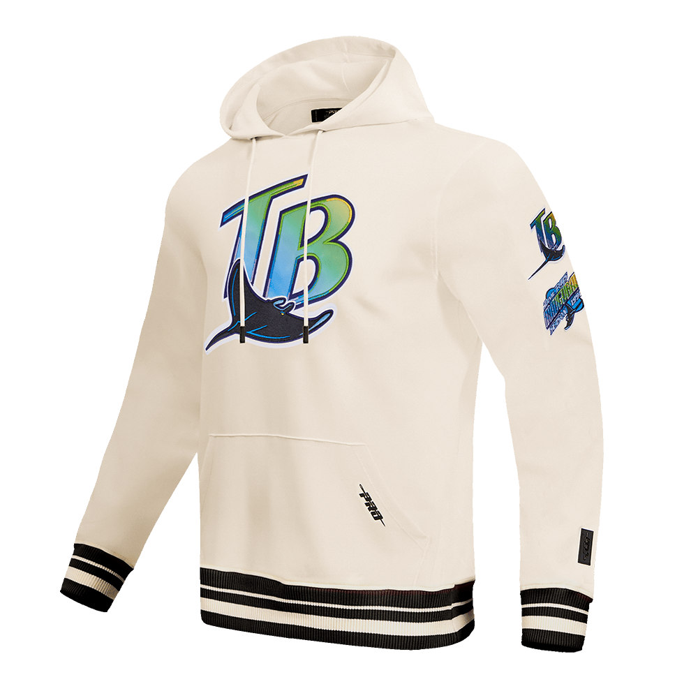 MLB TAMPA DEVIL RAYS RETRO CLASSIC MEN'S PULLOVER HOODIE (EGGSHELL/ MIDNIGHT NAVY)