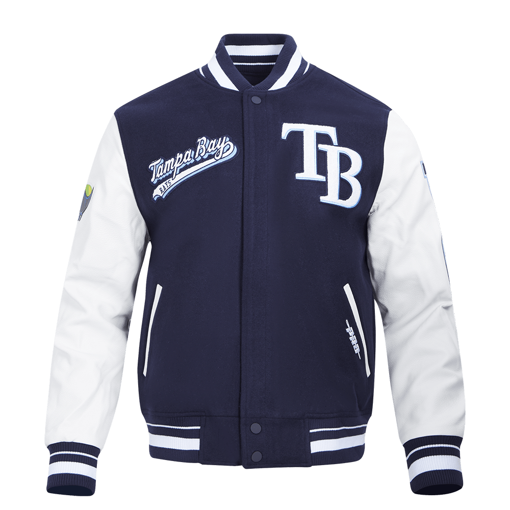 MLB TAMPA BAY RAYS SCRIPT TAIL MEN'S RIB WOOL VARSITY (MIDNIGHT NAVY/WHITE)