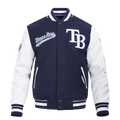 MLB TAMPA BAY RAYS SCRIPT TAIL MEN'S RIB WOOL VARSITY (MIDNIGHT NAVY/WHITE)