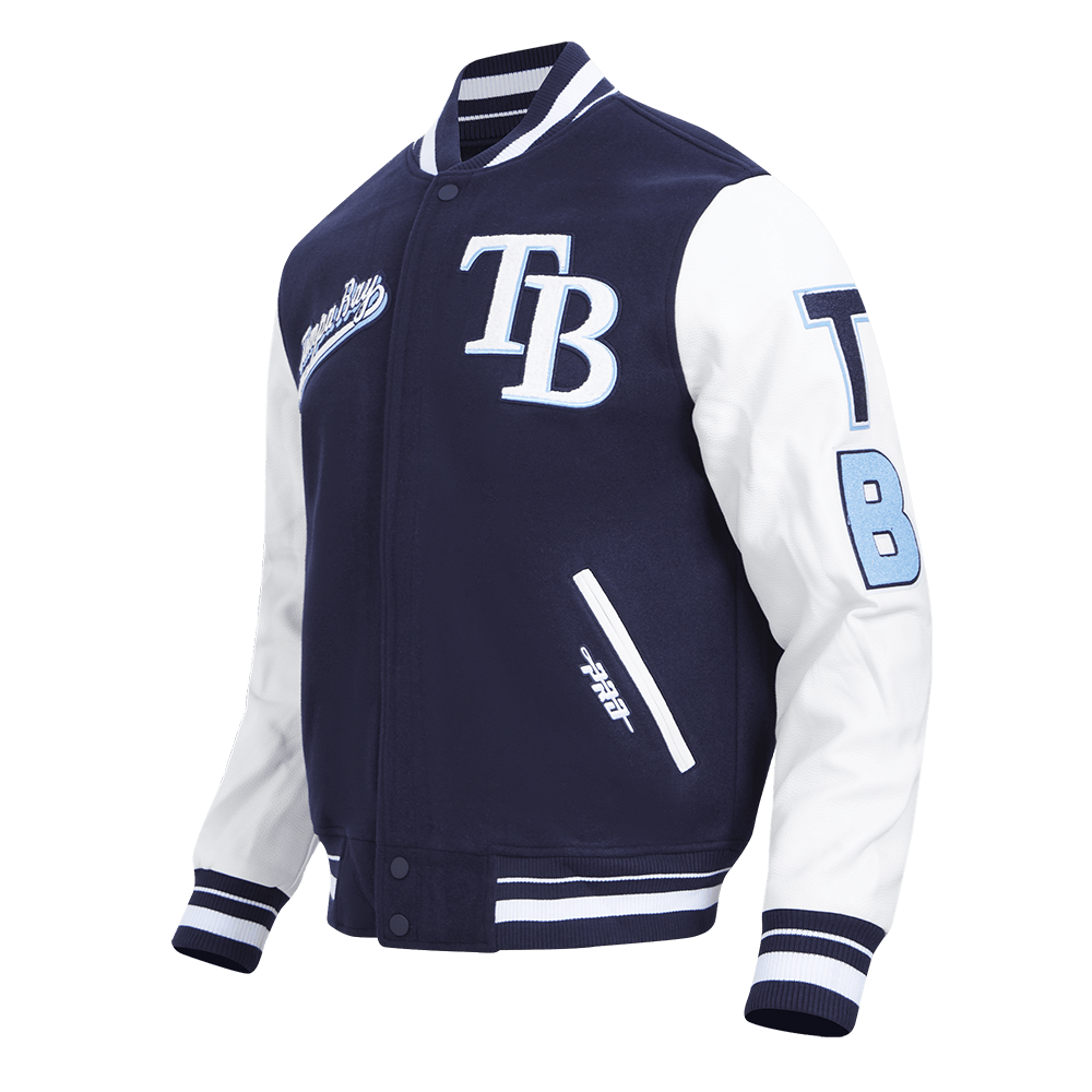 MLB TAMPA BAY RAYS SCRIPT TAIL MEN'S RIB WOOL VARSITY (MIDNIGHT NAVY/WHITE)