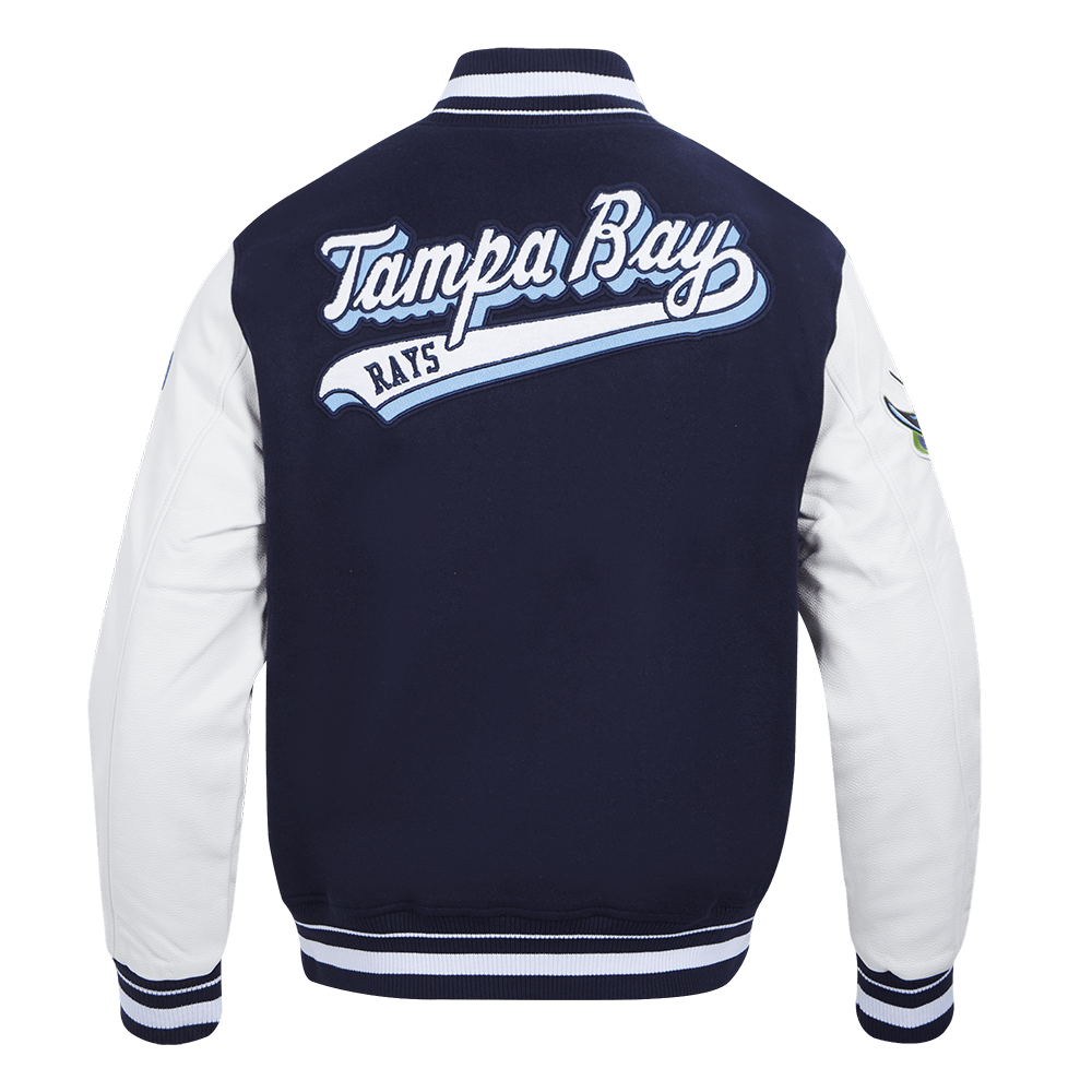 MLB TAMPA BAY RAYS SCRIPT TAIL MEN'S RIB WOOL VARSITY (MIDNIGHT NAVY/WHITE)