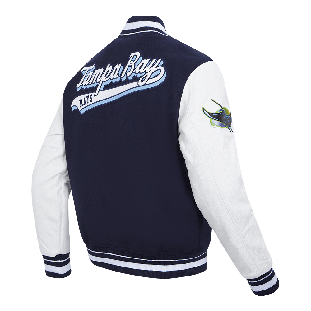 MLB TAMPA BAY RAYS SCRIPT TAIL MEN'S RIB WOOL VARSITY (MIDNIGHT NAVY/WHITE)