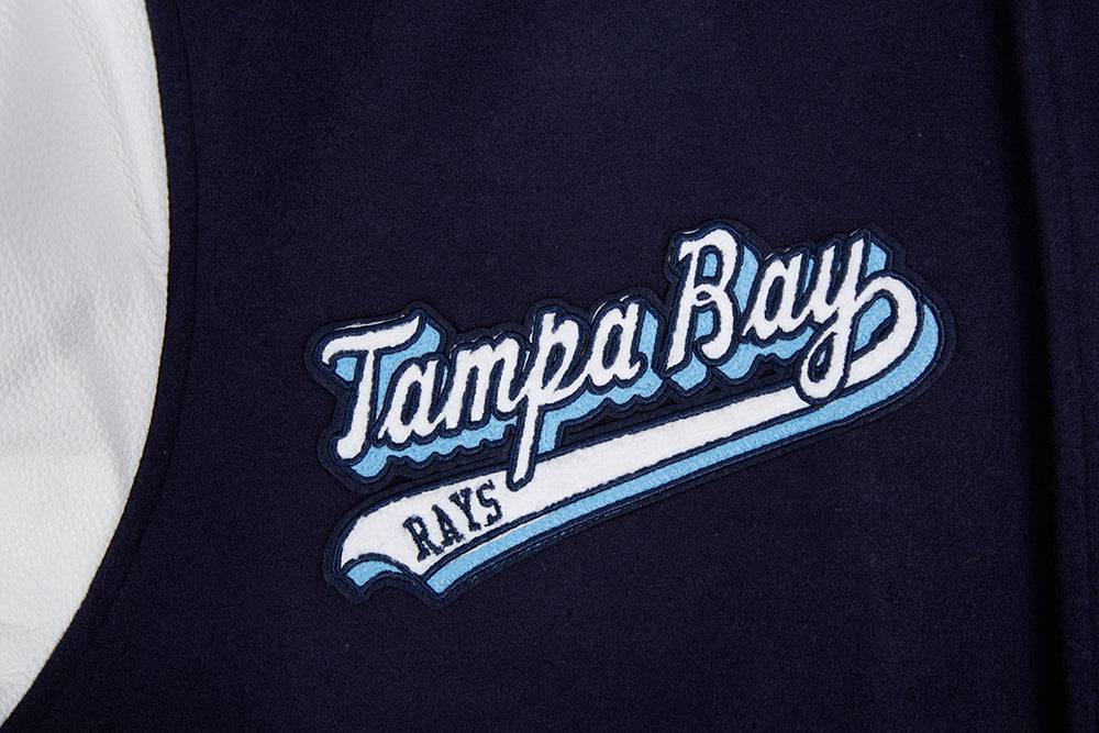MLB TAMPA BAY RAYS SCRIPT TAIL MEN'S RIB WOOL VARSITY (MIDNIGHT NAVY/WHITE)