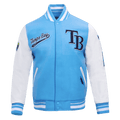 MLB TAMPA BAY RAYS SCRIPT TAIL MEN'S RIB WOOL VARSITY (UNIVERSITY BLUE/WHITE)