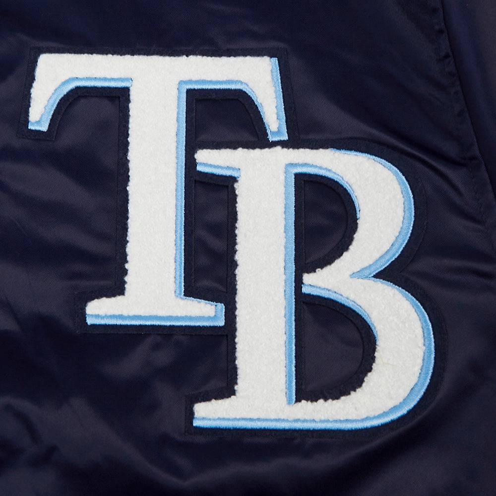 MLB TAMPA BAY RAYS MASHUP MEN'S RIB SATIN JACKET (MIDNIGHT NAVY)