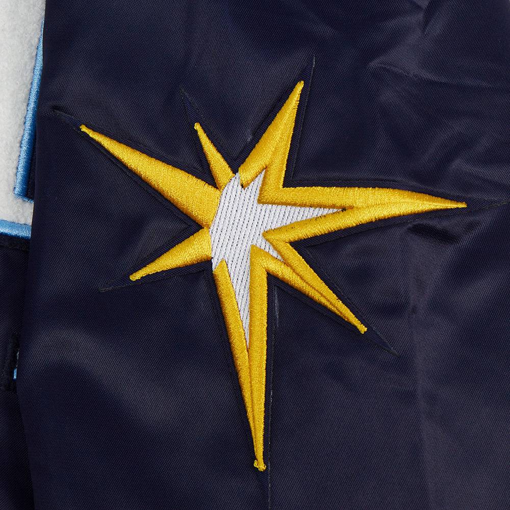 MLB TAMPA BAY RAYS MASHUP MEN'S RIB SATIN JACKET (MIDNIGHT NAVY)