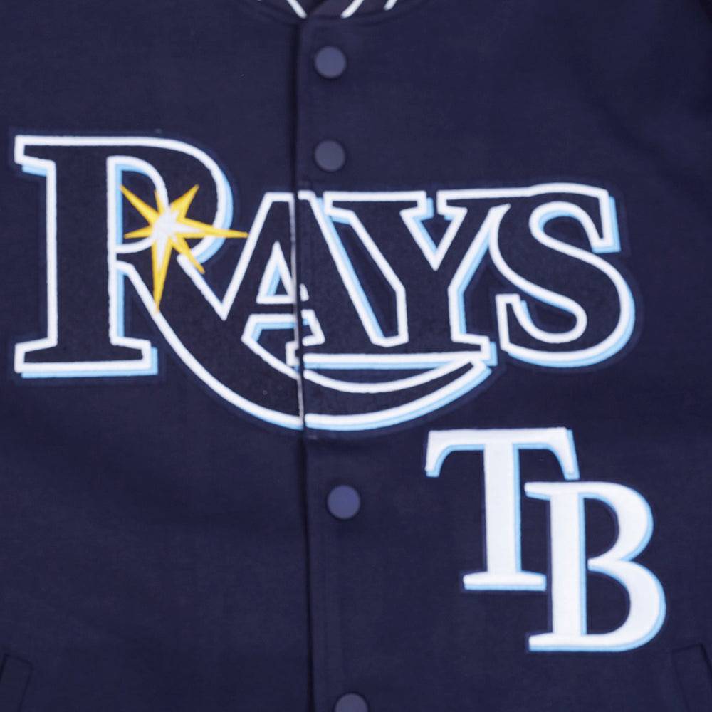 MLB TAMPA BAY RAYS CURRENT LOGO PRO GAME DAY MEN'S DOUBLE KNIT JACKET (MIDNIGHT NAVY/WHITE)