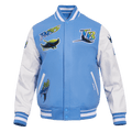MLB TAMPA DEVIL RAYS RETRO CLASSIC MEN'S RIB WOOL VARSITY JACKET (UNIVERSITY BLUE/WHITE)