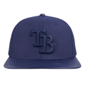 MLB TAMPA BAY RAYS TRIPLE TONAL PRIMARY LOGO STRAPBACK HAT (MIDNIGHT NAVY)