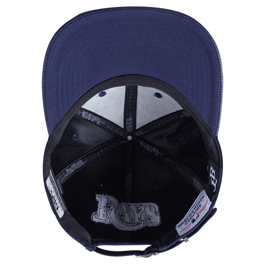 MLB TAMPA BAY RAYS TRIPLE TONAL PRIMARY LOGO STRAPBACK HAT (MIDNIGHT NAVY)