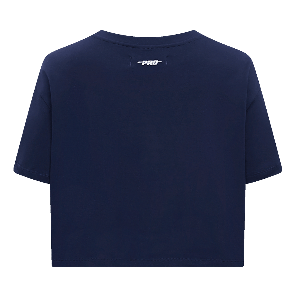 MLB TAMPA BAY RAYS SCRIPT TAIL WOMEN'S SINGLE JERSEY BOXY TOP (MIDNIGHT NAVY)