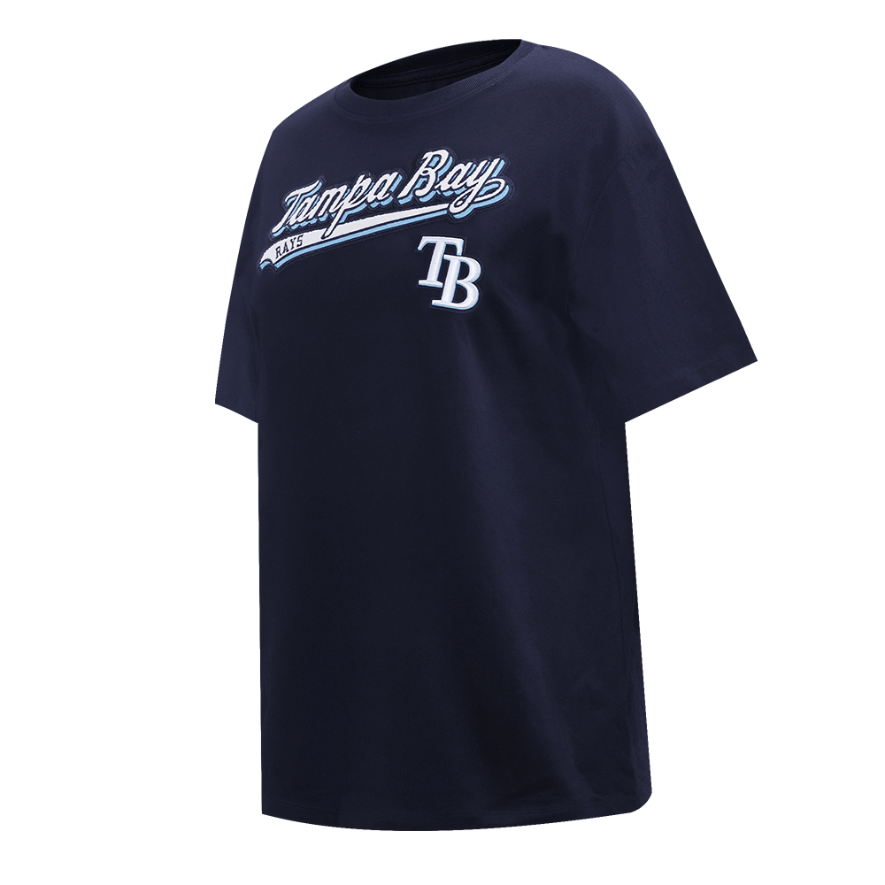 TOP BOYFRIEND DE MUJER MLB TAMPA BAY RAYS SCRIPT TAIL (AZUL MARINO NOCHE)