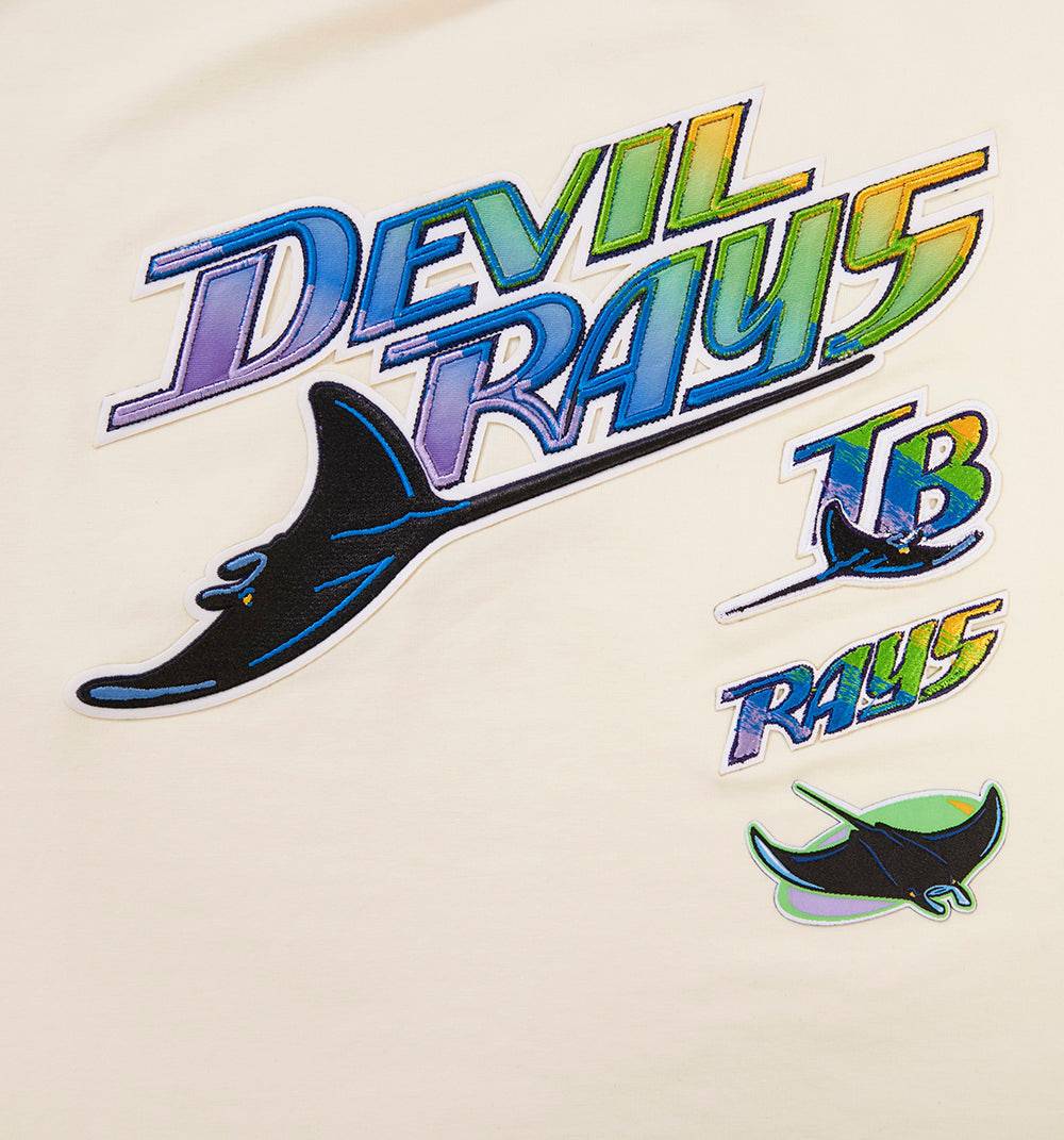 TOP CUADRADO RETRO CLÁSICO DE MUJER MLB TAMPA BAY RAYS (BLANCO HUESO)