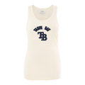 CAMISETA DEPORTIVA DE MUJER MLB TAMPA BAY RAYS TRIPLE TONAL DE CORTE RELAJADO CON ESPALDA DE NADADORA (BLANCO HUEVO)