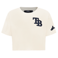 MLB TAMPA BAY RAYS TRIPLE TONAL SINGLE JERSEY BOXY WOMEN'S TEE (EGGSHELL)