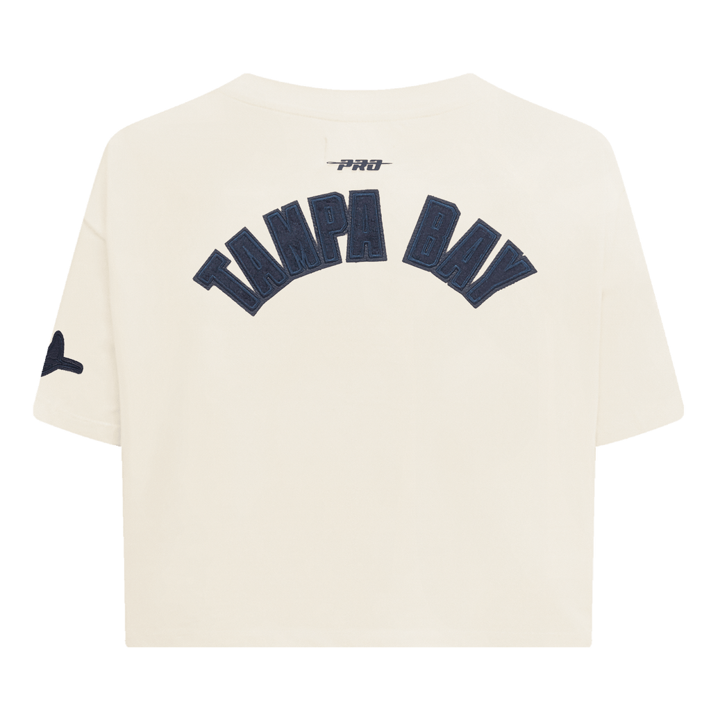 MLB TAMPA BAY RAYS TRIPLE TONAL SINGLE JERSEY BOXY WOMEN'S TEE (EGGSHELL)