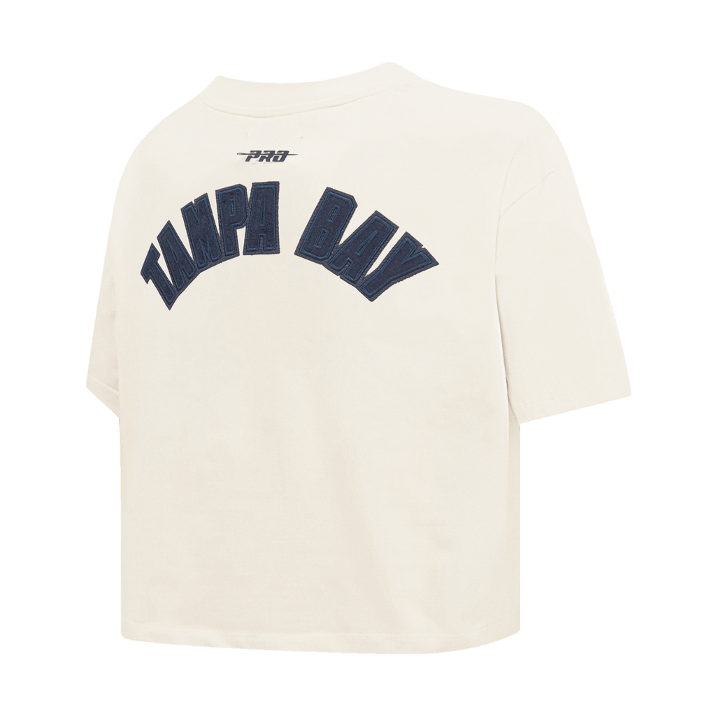 MLB TAMPA BAY RAYS TRIPLE TONAL SINGLE JERSEY BOXY WOMEN'S TEE (EGGSHELL)