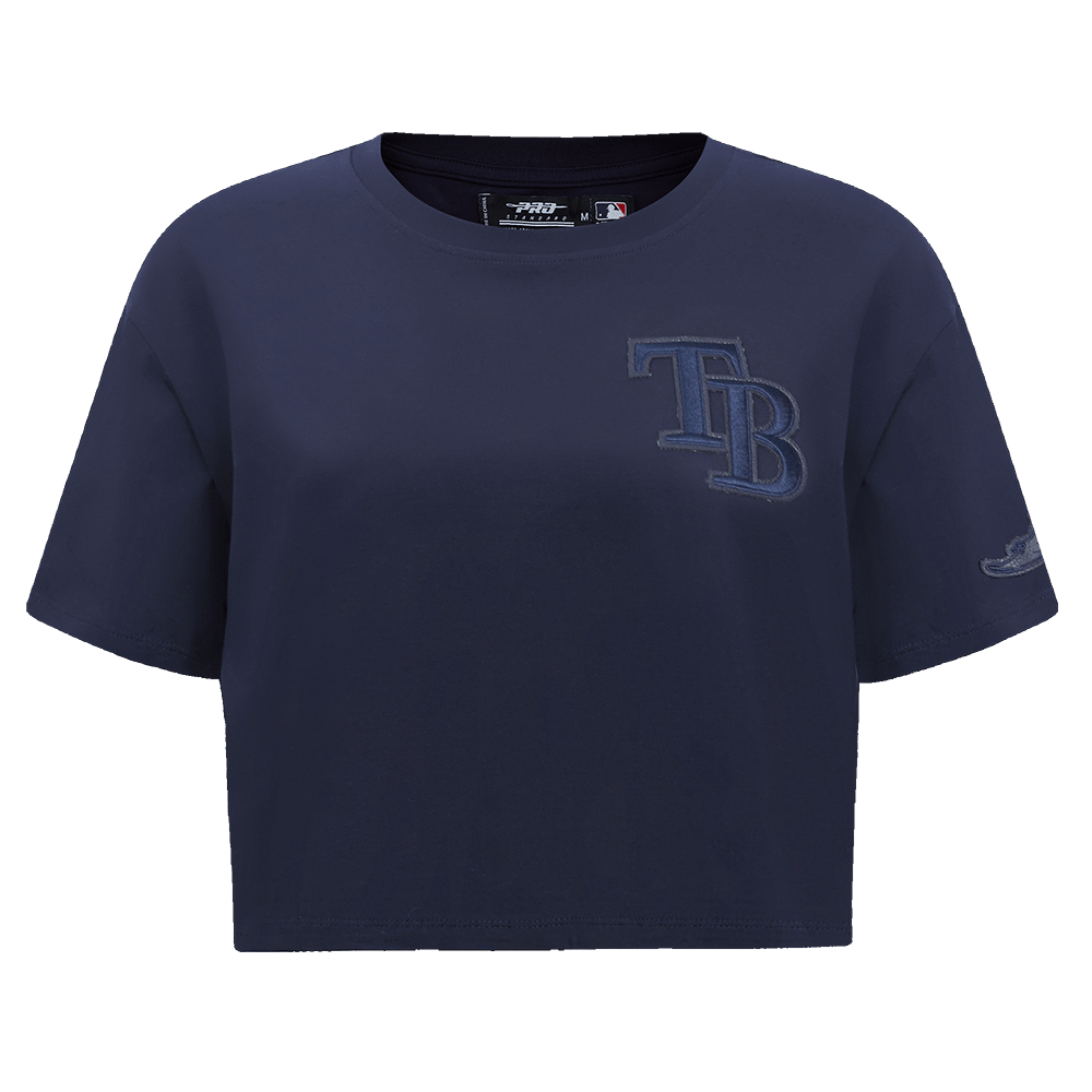MLB TAMPA BAY RAYS TRIPLE TONAL SINGLE JERSEY BOXY WOMEN'S TEE (MIDNIGHT NAVY)