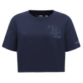 MLB TAMPA BAY RAYS TRIPLE TONAL SINGLE JERSEY BOXY WOMEN'S TEE (MIDNIGHT NAVY)