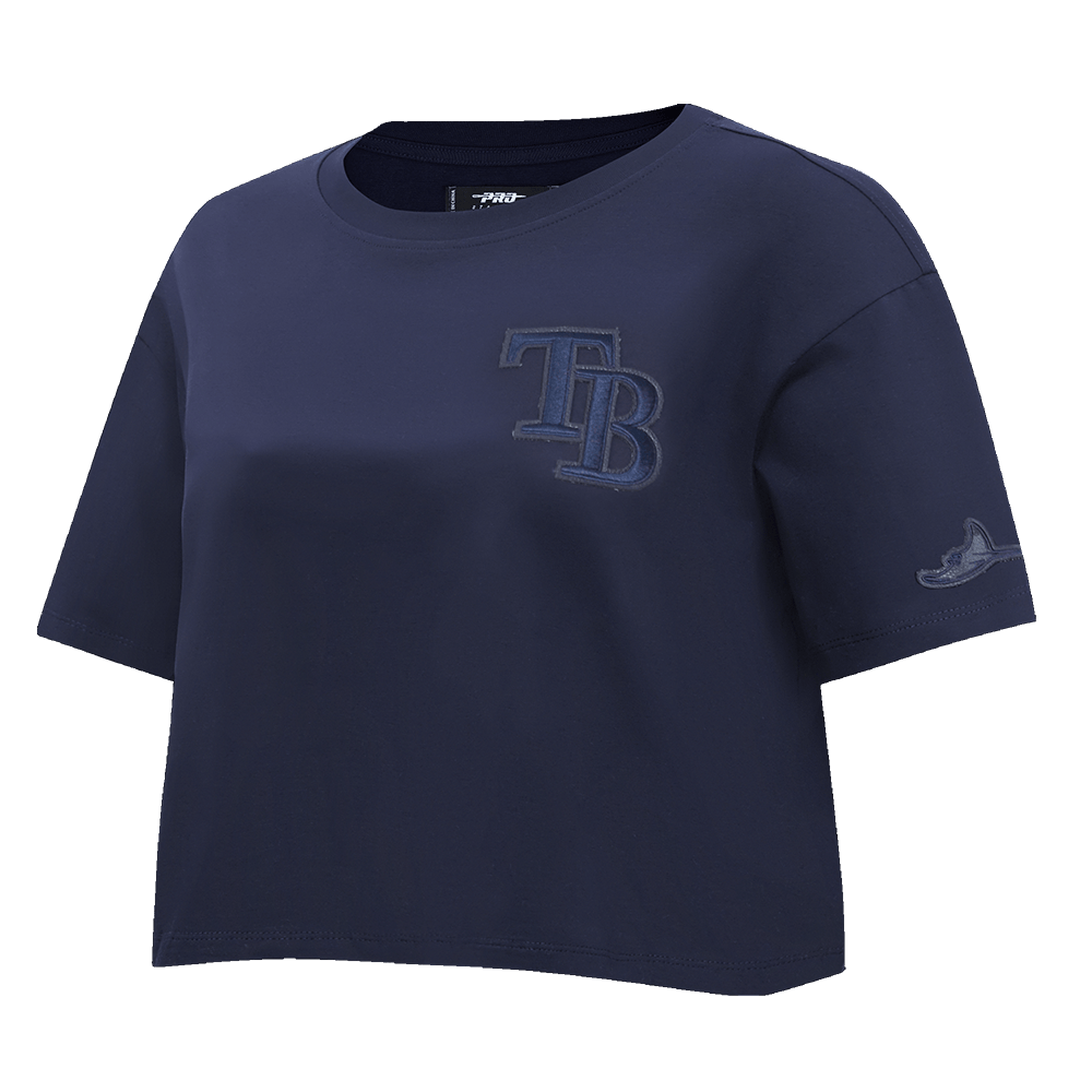MLB TAMPA BAY RAYS TRIPLE TONAL SINGLE JERSEY BOXY WOMEN'S TEE (MIDNIGHT NAVY)