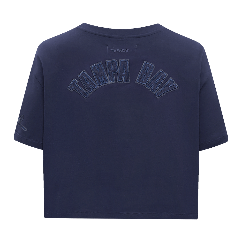 MLB TAMPA BAY RAYS TRIPLE TONAL SINGLE JERSEY BOXY WOMEN'S TEE (MIDNIGHT NAVY)