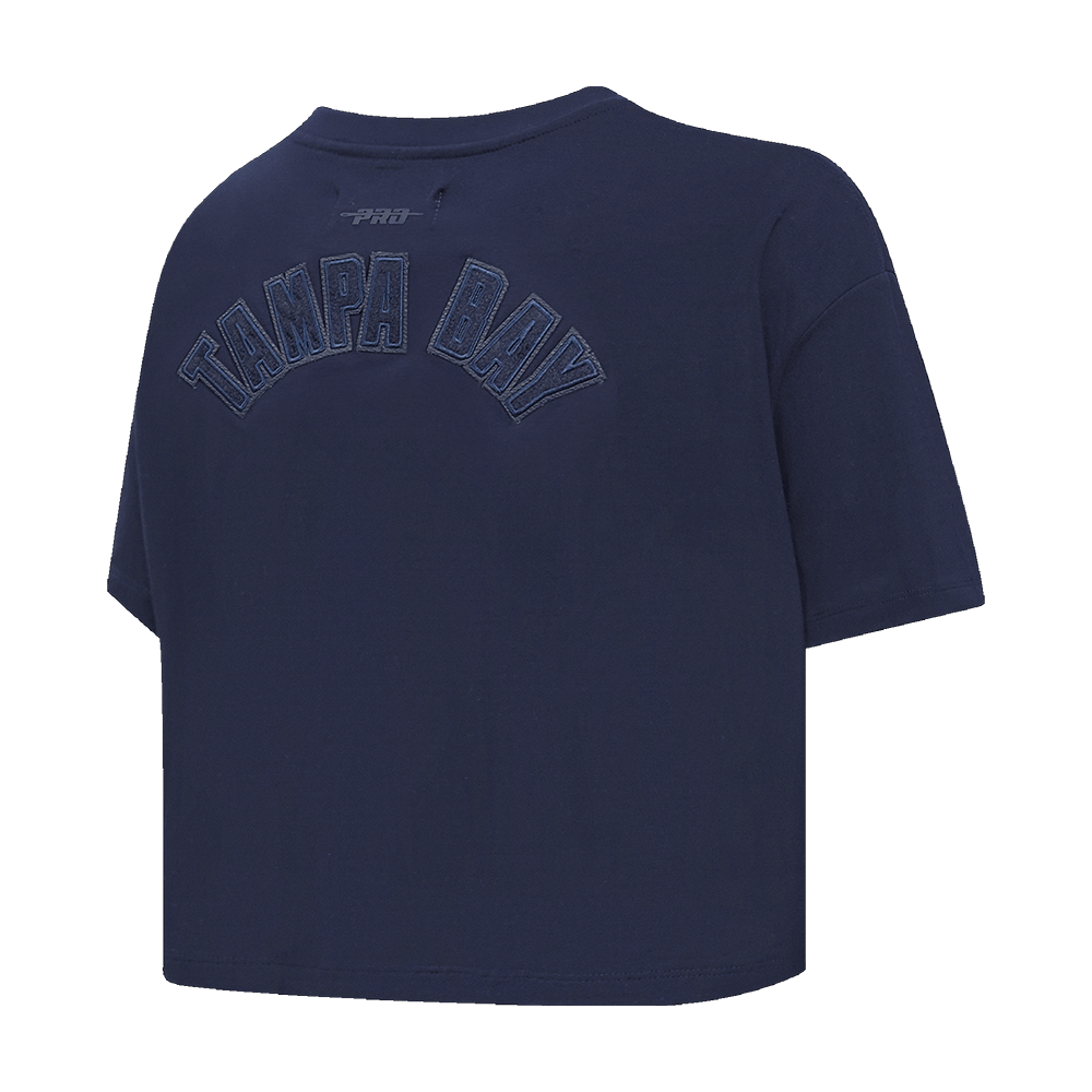MLB TAMPA BAY RAYS TRIPLE TONAL SINGLE JERSEY BOXY WOMEN'S TEE (MIDNIGHT NAVY)