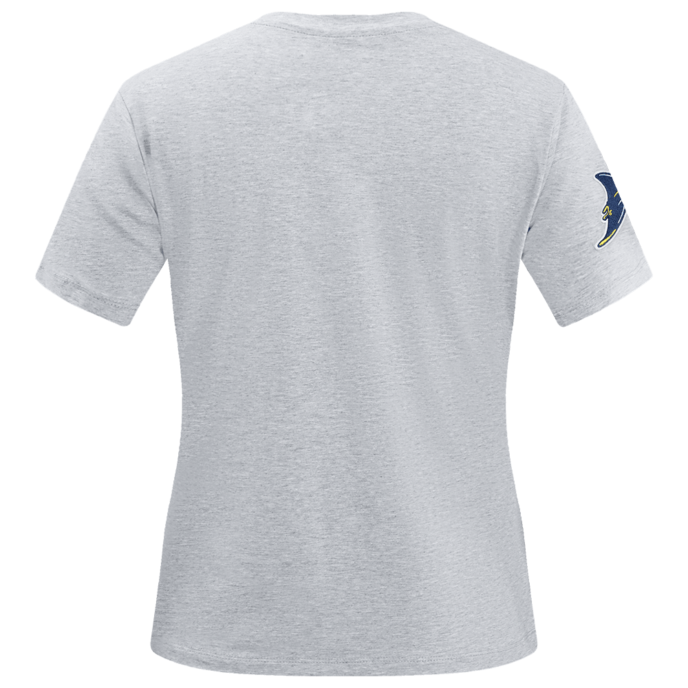 MLB TAMPA BAY RAYS CLASSIC SHORT SLEEVE WOMEN'S SINGLE JERSEY SLIM FIT TOP (HEATHER GREY)