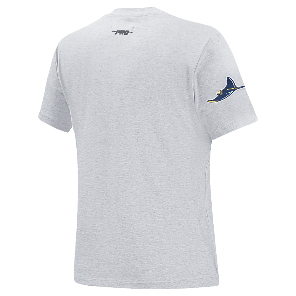 MLB TAMPA BAY RAYS CLASSIC SHORT SLEEVE WOMEN'S SINGLE JERSEY SLIM FIT TOP (HEATHER GREY)