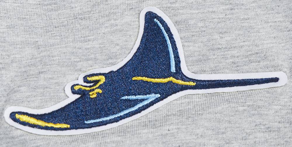 MLB TAMPA BAY RAYS CLASSIC SHORT SLEEVE WOMEN'S SINGLE JERSEY SLIM FIT TOP (HEATHER GREY)