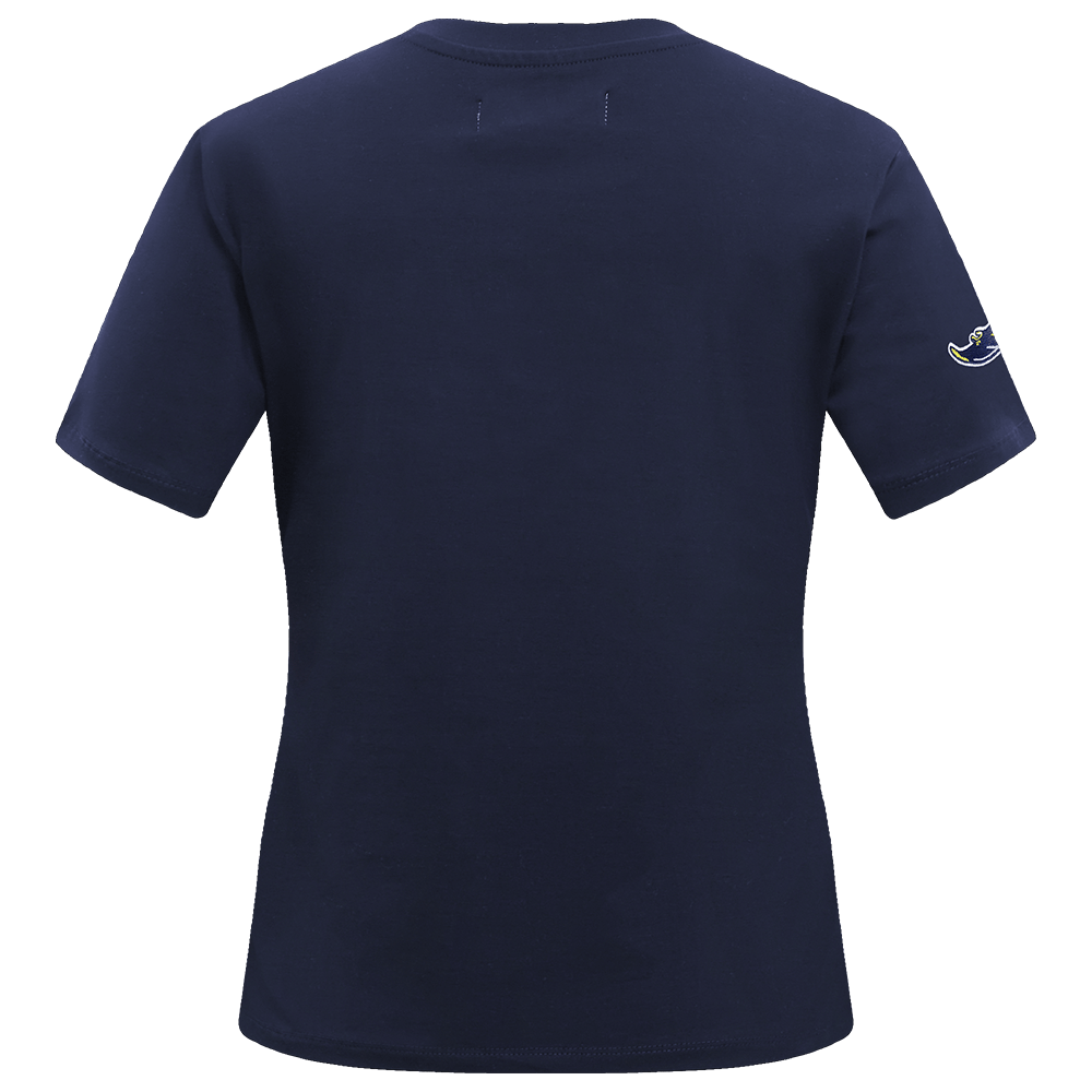MLB TAMPA BAY RAYS CLASSIC SHORT SLEEVE WOMEN'S SINGLE JERSEY SLIM FIT TOP (MIDNIGHT NAVY)