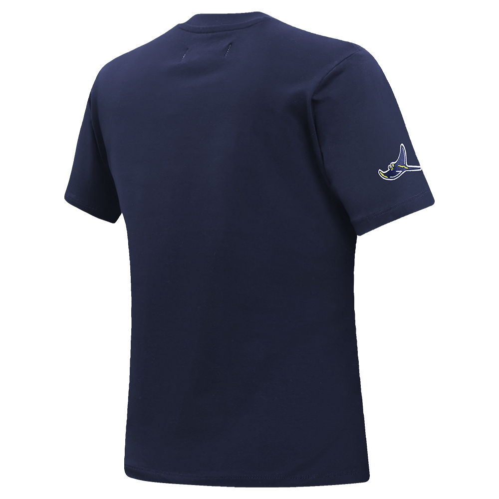 MLB TAMPA BAY RAYS CLASSIC SHORT SLEEVE WOMEN'S SINGLE JERSEY SLIM FIT TOP (MIDNIGHT NAVY)