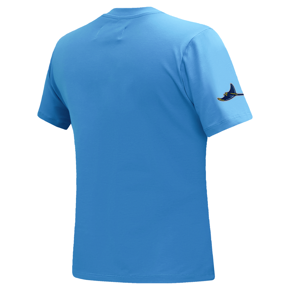MLB TAMPA BAY RAYS CLASSIC SHORT SLEEVE WOMEN'S SINGLE JERSEY SLIM FIT TOP (UNIVERSITY BLUE)