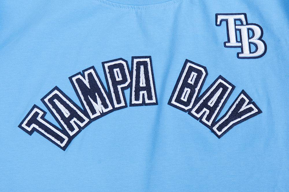 MLB TAMPA BAY RAYS CLASSIC SHORT SLEEVE WOMEN'S SINGLE JERSEY SLIM FIT TOP (UNIVERSITY BLUE)
