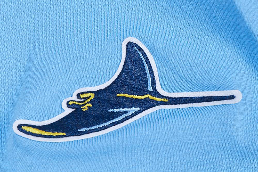 MLB TAMPA BAY RAYS CLASSIC SHORT SLEEVE WOMEN'S SINGLE JERSEY SLIM FIT TOP (UNIVERSITY BLUE)